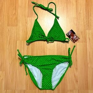 Roxy Raisins Surf Dot Bikini Swimsuit NWT Girl’s L